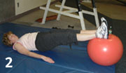 Swiss Ball Leg Curl step 1