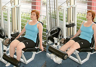 Using a leg extension machine