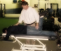 Dr. Morgan works on a patient