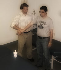 Dr. Morgan assessing a patient